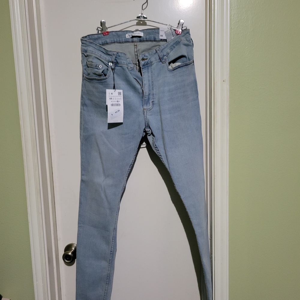 Zara Light Blue Denim Pants NwT
